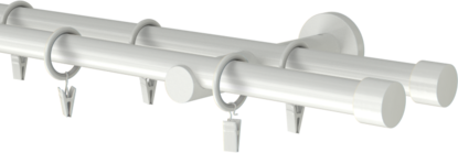  Karnisz biały  metalowy podwójny 19mm Rullo