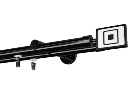 Karnisz podwójny Prime Ø 19 w kolorze czarny 350cm