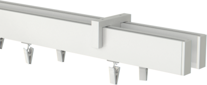 Karnisz sufitowy aluminiowy podwójny biały