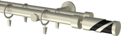 Karnisze metalowe podwójne Ø25/19mm Doris 3,5m 