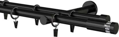 Karnisz metalowy 19mm Carbonerra z długim wspornikiem