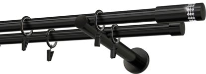 Karnisz metalowy 19mm Carbonerra z długim wspornikiem